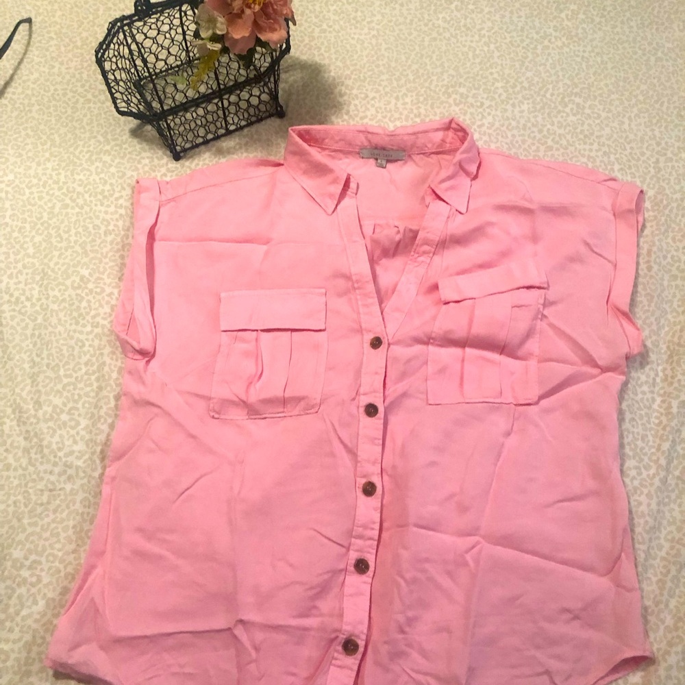 Soft pink cotton feminine blouse